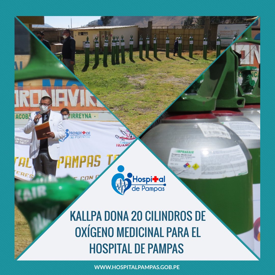 KALLPA DONA 20 CILINDROS DE OXÍGENO MEDICINAL AL HOSPITAL DE PAMPAS
